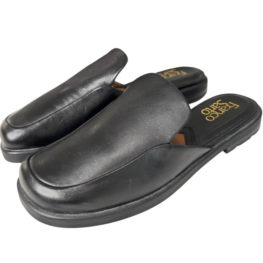 FRANCO SARTO Bocca Slide Mules Womens Shoe Size 6 Black Leather Classic Preppy